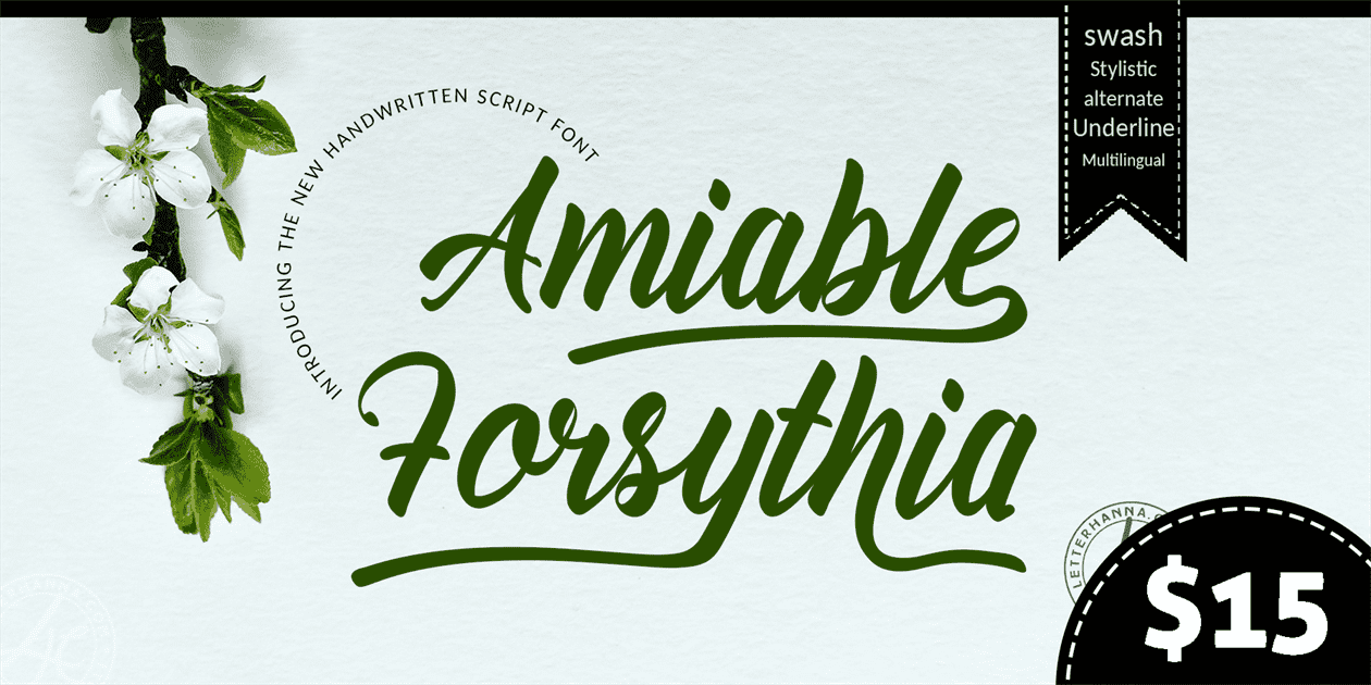 Amiable Forsythia Font